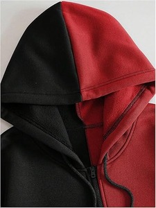 Men's Zip up Hoodies Solid Pattern Long Sleeve Pullover <b>Sweatshirt</b> with Front Logo Western Streetwear Graphic Hoodie - Product Image 2