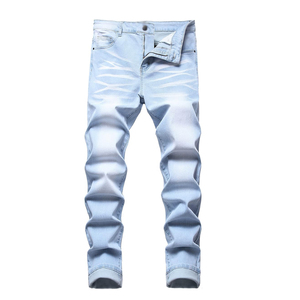 Pantalones de mezclilla ajustados, pantalones vaqueros rectos transpirables cómodos para hombre, precio al por mayor de moda para ropa de verano e invierno - Product Image 1