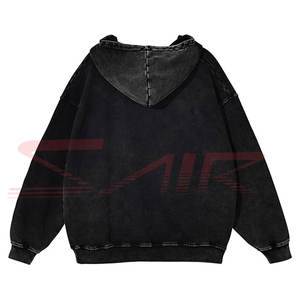 Sudadera con capucha de invierno para hombre de diseño personalizado Chaqueta de algodón 100% lavada con ácido desgastada de nuevo estilo - Product Image 2