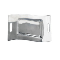 Meilleur plateau de service en métal fait à la main dernier design polonais forme carrée revêtue d'argent pour vanité hôtel clubs café