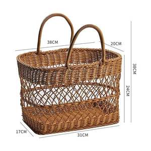 Cesta de Picnic Multifuncional Vintage Ecológica Moderna, Bolso Tejido de Ratán para Llevar Comestibles y Compras para Uso en Exteriores - Product Image 2