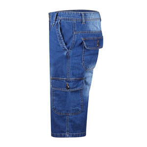 Short cargo en jean Streetwear d'été pour hommes, mode personnalisée, poches amples, taille moyenne, respirant, Streetwear solide avec logo personnalisé - Product Image 4
