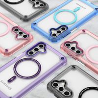 Funda Trasera Magnética Semitransparente a Prueba de Golpes de TPU+Acrílico con Botones Electrochapados en Color Puro para Teléfonos Celulares A15, Diseño Popular