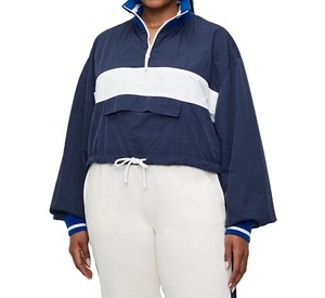 Vente en gros Top court léger en polyester Veste coupe-vent pour femme Vêtements de rue personnalisés Veste de course en nylon pour sports d'extérieur pour femmes - Product Image 1