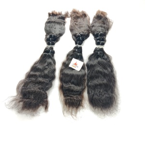 Vente en gros 100% naturel noir indien brut faisceau traité chimiquement cuticule alignée vague profonde Remy cheveux humains droits - Product Image 4