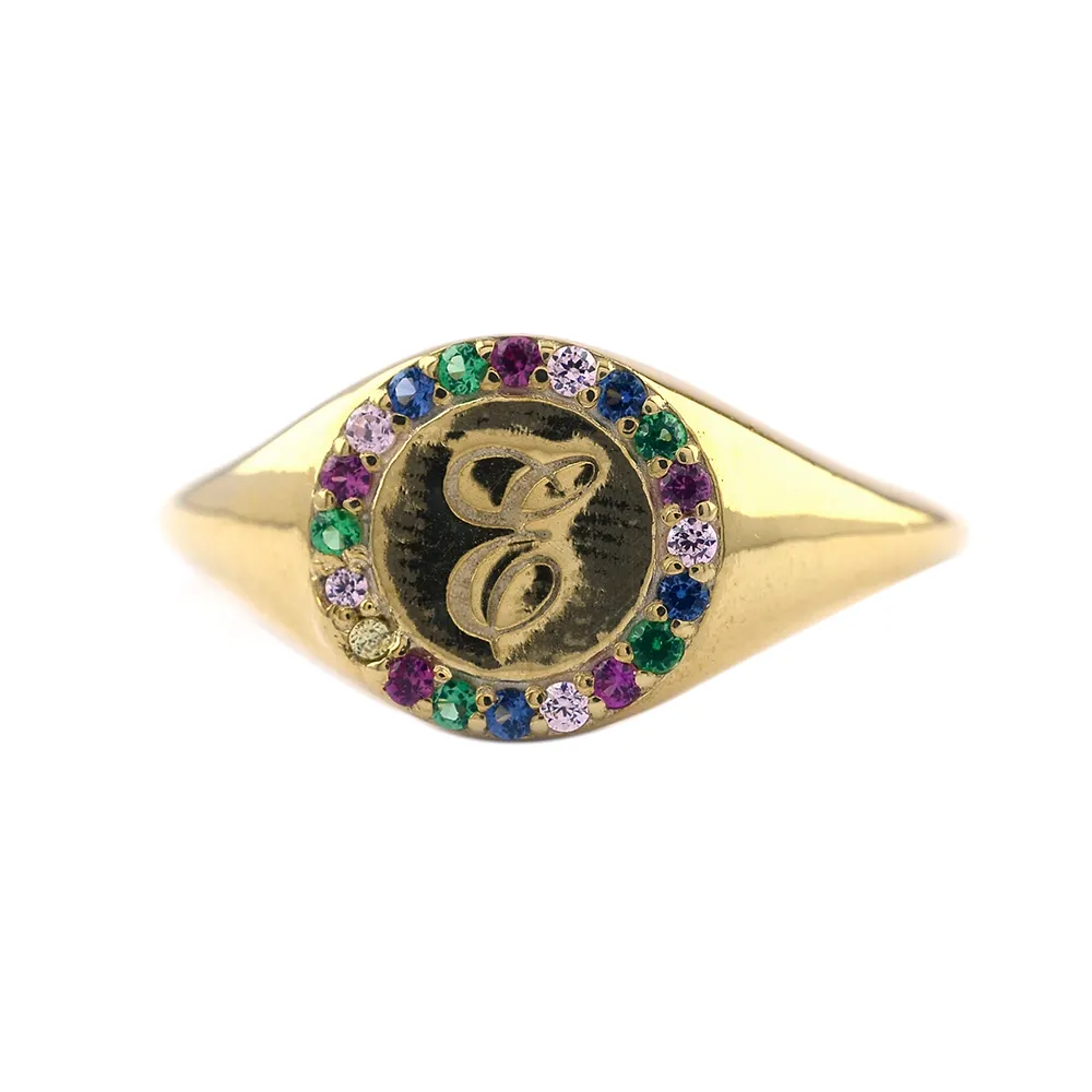 Natural 18K Solid Gold Ring Multi Sapphire Stone Ring Available At Wholesale Price