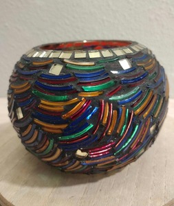 Porte-bougie en verre mosaïque marocain fait à la main, design tendance, mosaïque de coquillages pour la décoration de la maison, lanterne de Noël - Product Image 4