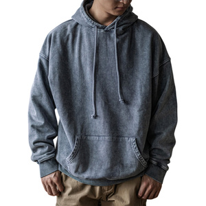 Custom Logo Oversized Baggy Hoodie OEM ODM Soft Cotton Fleece Washed Trendy Streetwear Men Women Summer Spring Long Winter Plus - Product Image 1