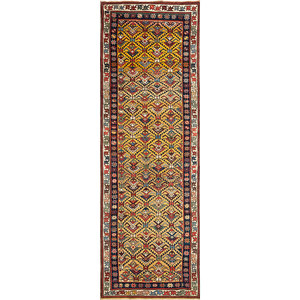 Aalam Gold Jaipur <b>Rugs</b> US Paem-217 Hand Knotted Wool <b>Rugs</b> with Geometric Pattern for Home Use - Product Image 1