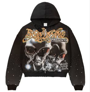 Streetwear Hip Hop Mode Personnalisation de la marque Sweat-shirts pour hommes Coupe automatisée Coupe et couture parfaites Sweat-shirt à fermeture éclair imprimé Homme - Product Image 3
