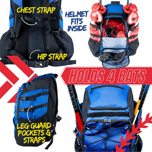 Custom Softball & Baseball <b>Kit</b> Backpack Bag with Fence Hook for Bat Shoes & Equipment Storage - Product Image 3