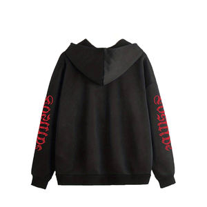 Venta al por mayor gráfico impreso moda con capucha deportes sudadera peso pesado polar cremallera completa transpirable cordones sudaderas con capucha - Product Image 6