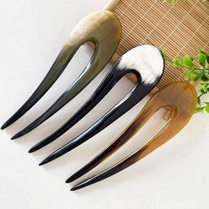 OUTIL EN CORNE DE BUFFALO POLI À LA MAIN ACCESSOIRES DE CHEVEUX Fourchette À Cheveux Bâton Barrettes Clips pour Bijoux Matiss Coiffure - Product Image 2