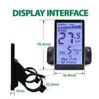 Ordinateur de vélo électrique filaire étanche Compteur de vitesse numérique LCD Odomètre avec rétro-éclairage Capteur sans fil Accessoires de vélo