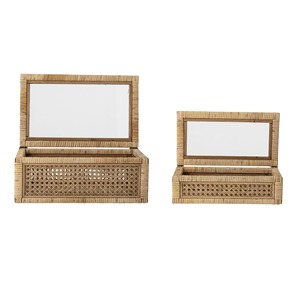 Ensemble de 2 boîtes de rangement en rotin, boîte de rangement artisanale, écologique, naturelle, décoration intérieure et extérieure, vente en gros du Vietnam - Product Image 3