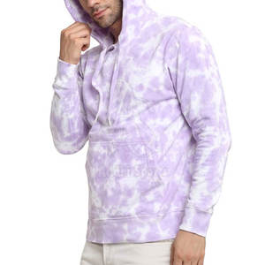 เสื้อฮู้ดดี้ผู้ชายผ้าฝ้ายคุณภาพสูง 100% ลายมัดย้อมแบบเรียบง่าย พิมพ์ลายดิจิทัลรักษ์โลก วัสดุทนทาน แห้งเร็ว เหมาะสำหรับฤดูหนาว - Product Image 4