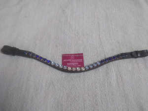 Banda de cejas de caballo de calidad superior de cuero genuino ecuestre de alta calidad con cristales multicolores | bridas de caballo baratas - Product Image 4