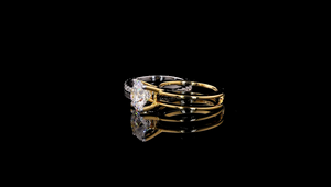 Lab Grown Diamond Solid Gold Bridal <b>Ring</b> Set Round Solitaire Eternity Wedding <b>Band</b> (3-in-1 Wear) Engagement Anniversary Gift - Product Image 2