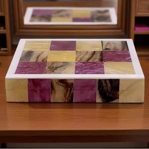 Premium Quality Customized Color Size Bone Inlay <b>Wood</b> Artisan Handcrafted Floral Pattern <b>Jewelry</b> Trinket <b>Box</b> Decorative Storage - Product Image 1