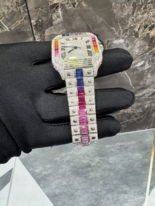 VVS Moissanite GRA Diamond Iced Rainbow Fully Automatic Wristwatch for Men 41mm Square Stainless Steel Case Luxury Mechanical - Product Image 6