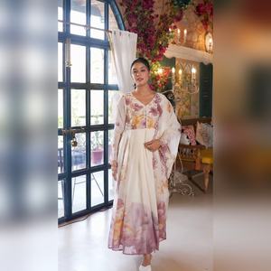 Vestido de Organza Tabby Premium Completamente Cosido con Bordado de Lentejuelas, Estilo Anarkali para Mujer, Ropa de Noche - Product Image 5