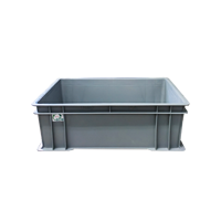 Boîte de rangement industrielle rectangulaire verte en PP CN02, vente en gros, recyclable, pour aliments pour animaux, salades, jus, multi-tailles, avec poignée, sérigraphie