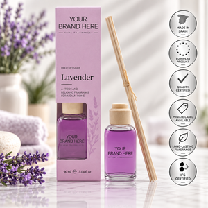 Diffusore di Aromi alla Lavanda con Etichetta Privata 90ml OEM |   Fragranza Floreale Rilassante per la Casa |   Prodotto in Spagna UE - Product Image 1