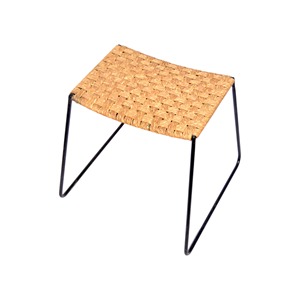 Table d'appoint tabouret de bar fabriqué à la main jonc de mer tissé haut cadre en métal salon de la villa chambre à coucher utiliser table basse meubles - Product Image 6