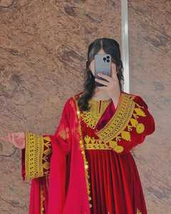 ชุดชาวอัฟกานิสถานแบบดั้งเดิมสำหรับผู้หญิงชุดเดรสแบบมีซิปและตกแต่งลูกไม้ - Product Image 4