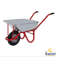 Brouette pneumatique Kanat KGD-146 avec pneu galvanisé SLT-741 350x7, plateau en plastique anti-rouille profond, capacité 200 kg, terrain accidenté