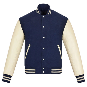Chaquetas Varsity para Hombre, Relleno de Poliéster y Algodón, Cuerpo de Lana, Mangas de Cuero, Chaquetas Universitarias para Adultos - Product Image 1