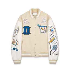 Long Baseball Letterman Vestes Logo Personnalisé Nouveau Vintage En Cuir Manches Varsity Veste Hommes Laine Broderie - Product Image 1