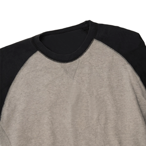 Sudadera con cuello redondo de bloque de color de doble tono para hombre, Top de lana básico de mezcla de algodón holgado para impresión Digital de invierno - Product Image 3