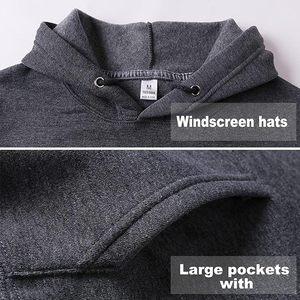 Ensemble deux pièces de sweats à capuche zippés/pull-overs personnalisés pour hommes 2024 – Confortables, écologiques, légers et respirants pour l'entraînement hivernal - Product Image 3