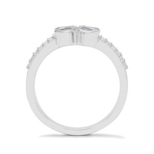 Anillo de Plata de Ley Chapado en Rodio con Tanzanita y Circonita Blanca de 0.70ct, Engaste Invisible Geométrico, Regalo Romántico - Product Image 3