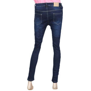 Pantalon en jean perlé pour femme - Bleu foncé - Product Image 5
