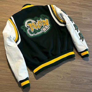 Oem Haute Qualité Écusson Broderie Hommes Collège Personnalisé Blouson de Baseball Blouson universitaire Letterman à Manches en Cuir Grande Taille - Product Image 3