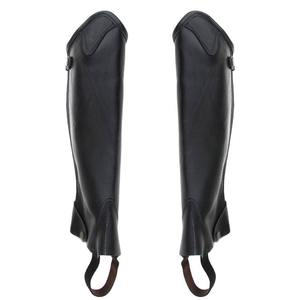 Chaps en cuir suédé sur mesure Fermeture à glissière droite Meilleure qualité Produit équestre noir Demi mini équipement d'équitation - Product Image 4