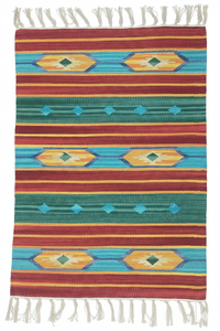 Customizable Handmade Woven Modern Plush Floral Cotton <b>Rug</b>-<b>Washable</b> Reversible Backing for Home Exercise Travel & Picnic Use - Product Image 2