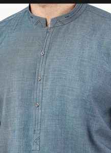 Vente en gros de vêtements indiens pakistanais de couleur unie Shalwar Kameez à manches longues de style moderne pour événements culturels - Product Image 3