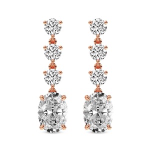 Ethereal Lab Grown <b>Diamond</b> <b>Dangle</b> <b>Earrings</b> 1 Ct Tw F-G Color VS Clarity 8 <b>Diamonds</b> 14K Solid Gold Airy Graceful Movement Sway - Product Image 2