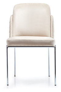 Chaise de salle à manger rembourrée de luxe moderne, écologique et de qualité supérieure, avec base en métal, couleur grise, pour la maison et l'hôtellerie - Product Image 6
