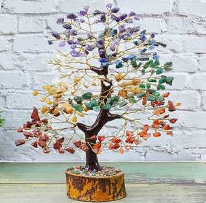 Best Seven Chakra Gemstone Crystal Chips Feng Shui Tree for Vastu Figurine Reiki Healing Meditation And Home Decor For India - Product Image 4