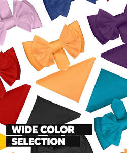 High Quality Vittorio Farina XL Solid Satin Adjustable Strap Bow <b>Tie</b> <b>Pocket</b> <b>Square</b> Set Men Formal Tuxedo Accessories - Product Image 5