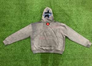 Sudadera con capucha de lavado ácido pesado de alta calidad 100% algodón ropa de calle recortada bordado de angustia cremallera Premium esencial de invierno - Product Image 4