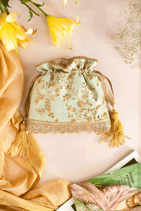 Sac Potli indien traditionnel en polyester, broderie artisanale, écologique, pour femmes, idéal pour les fêtes, les mariages, cadeau, mode, vente en gros - Product Image 3