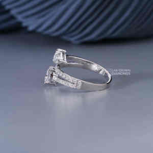 Anillo de Diamantes Cultivados en Laboratorio con Corte Pera y Redondo en Oro Blanco de 14 Quilates para Mujer, Joyería de Lujo con 43 Piedras, Regalo de Aniversario, 1.88 g - Product Image 4