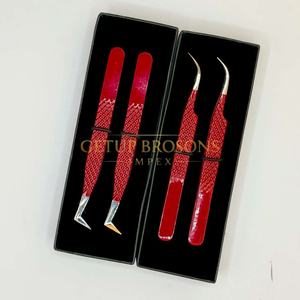 Meilleur design anti-magnétique pour cils GETUP BROSONS IMPEX, courbe de 90 degrés, isolation, revêtement en poudre rouge, argenté - Product Image 3