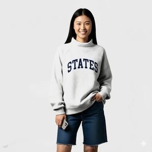 Sudadera Casual de Invierno para Mujer, Estilo Sorority, Psi Sigma Phi, Cuello Alto Simulado, Poliéster/Algodón, con Diseño Bordado en la Parte Delantera - Product Image 1