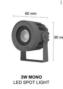 3W Mono LED Spot <b>Light</b> Compact High <b>Brightness</b> Lighting | 24V DC - Product Image 4